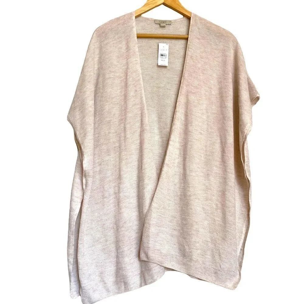 NWT Cream Loft Open Front Poncho Sleeve Knit Cardigan XS/S